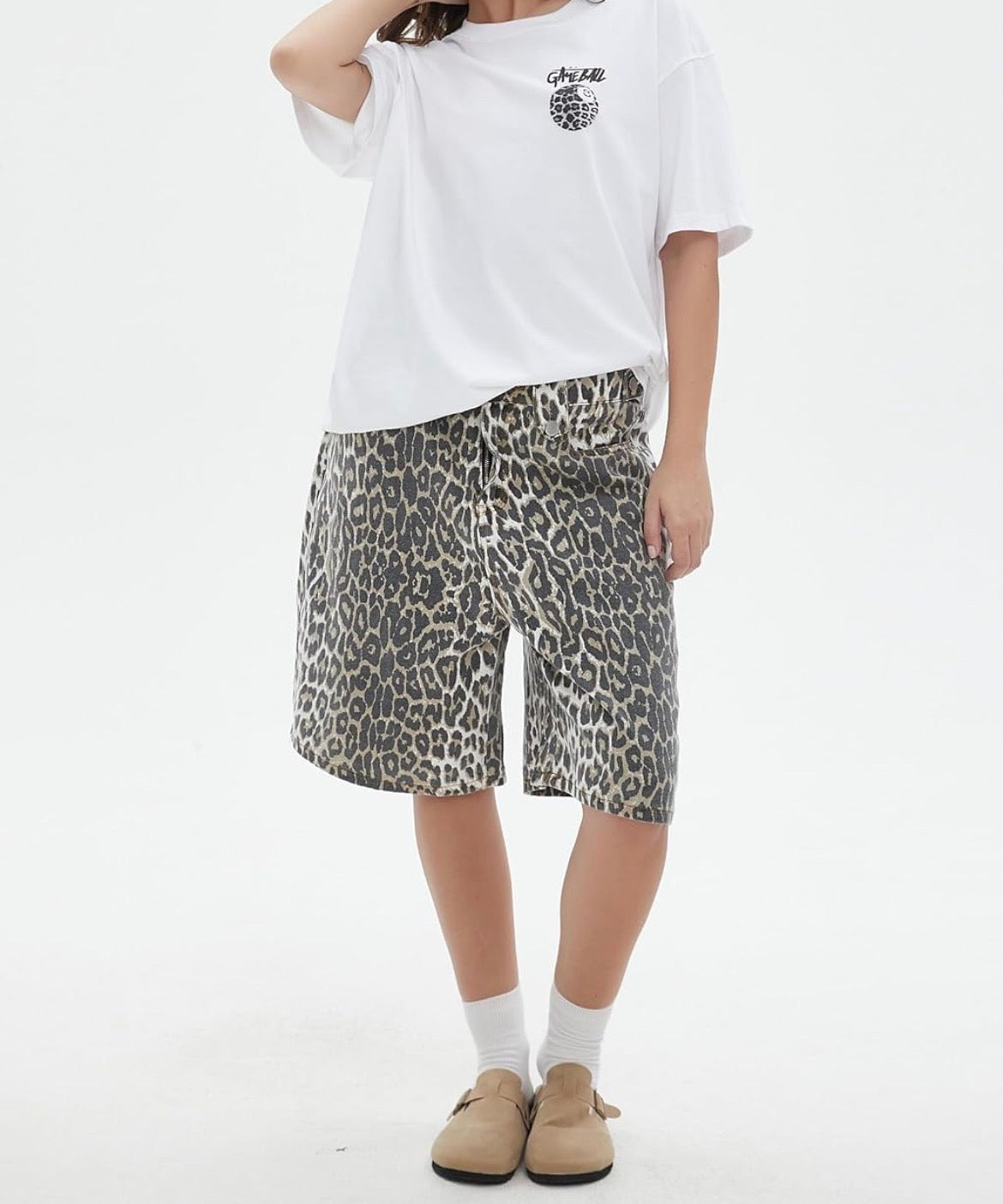 Ponitrack Unisex Leopard Shorts